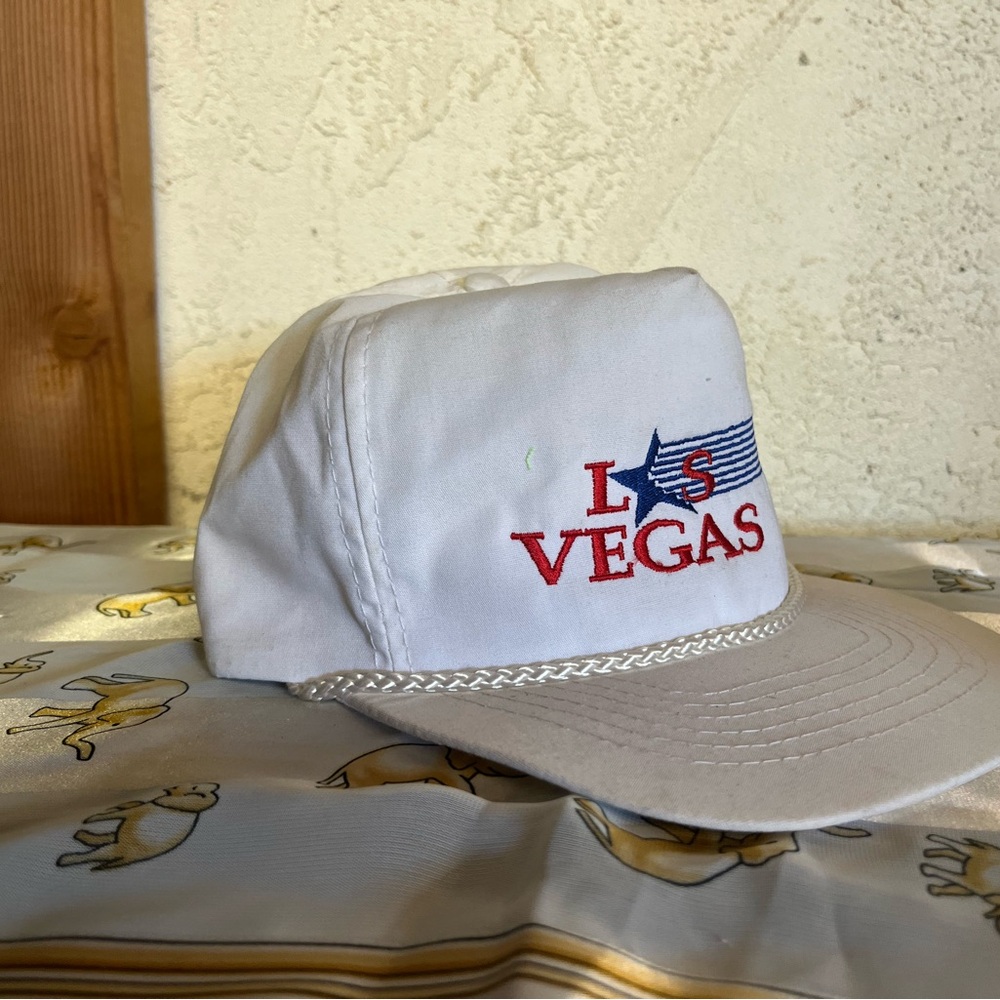 Vintage last Vegas snack back trucker hat